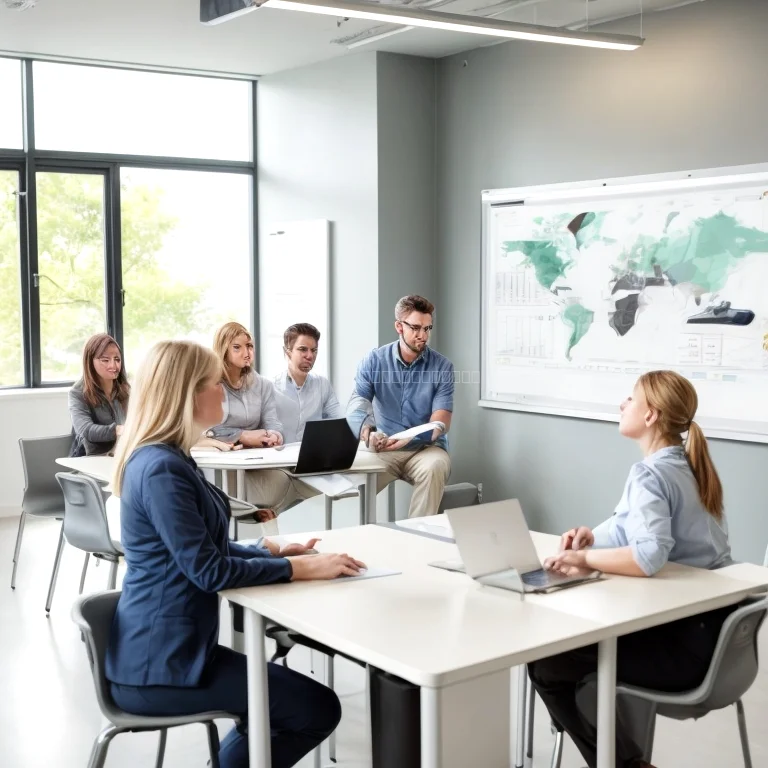 オンラインと対面を組み合わせた学習風景